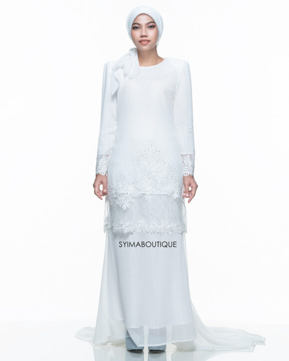 BAJU KURUNG / KURUNG MODEN / BAJU TUNANG / BAJU NIKAH / OFF WHITE
