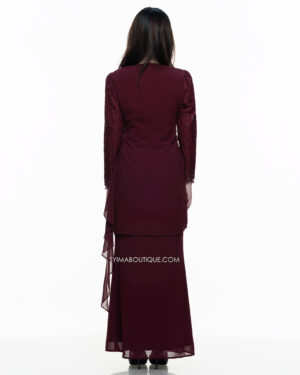 BAJU KURUNG / KURUNG MODEN / BAJU TUNANG / BAJU NIKAH / BURGUNDY - Image 2