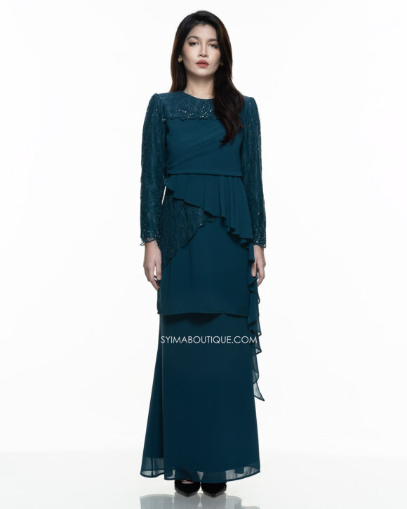 BAJU KURUNG / KURUNG MODEN / BAJU TUNANG / BAJU NIKAH / TEAL BLUE
