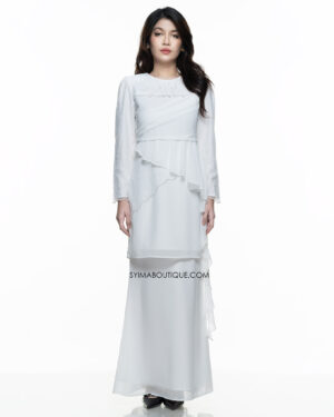 BAJU KURUNG / KURUNG MODEN / BAJU TUNANG / BAJU NIKAH / OFF WHITE
