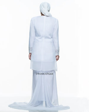 BAJU KURUNG / KURUNG MODEN / BAJU TUNANG / BAJU NIKAH / PURE WHITE - Image 2