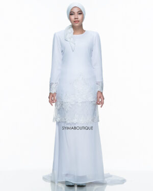BAJU KURUNG / KURUNG MODEN / BAJU TUNANG / BAJU NIKAH / PURE WHITE