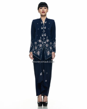 BAJU KEBAYA / BAJU KEBAYA PENDEK / KEBAYA PENDEK / KEBAYA KLASIK / KEBAYA MODEN / KEBAYA PARIO / NAVY BLUE